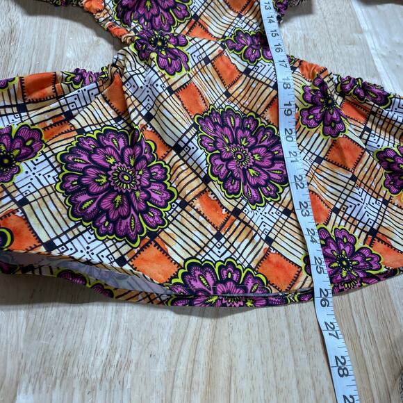 Autumn Adeigbo NWOT Ilona Floral Print Side Cutout Puff Sleeve Blouse Size 4 - Picture 10 of 12